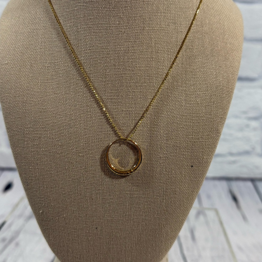 14K Gold Ball 16” Chain Love Pendant